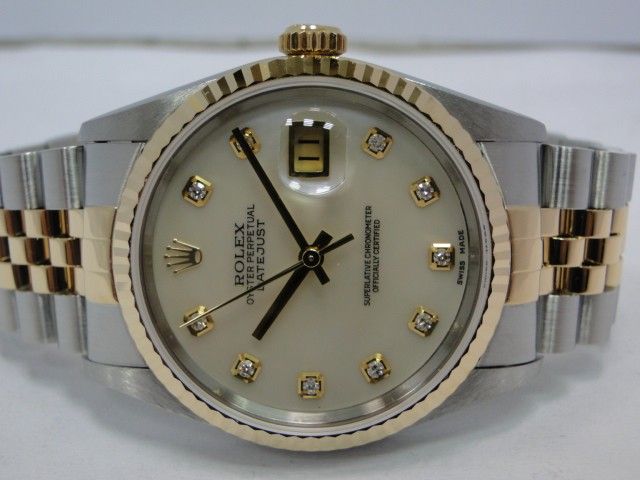 原裝 ROLEX 勞力士 16233 十鑽包台貝殼面 自動 男錶 9成9新 喜歡價可議 PR383